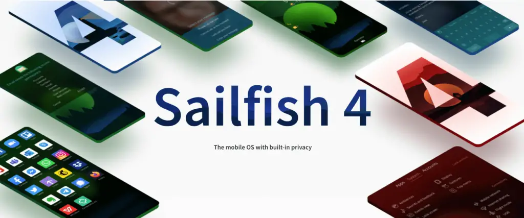 Screenshot of Sailfish OS homepage