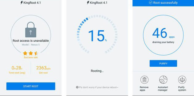 kingroot one click root